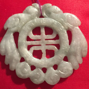 Large Hand Carved Jade Pendant